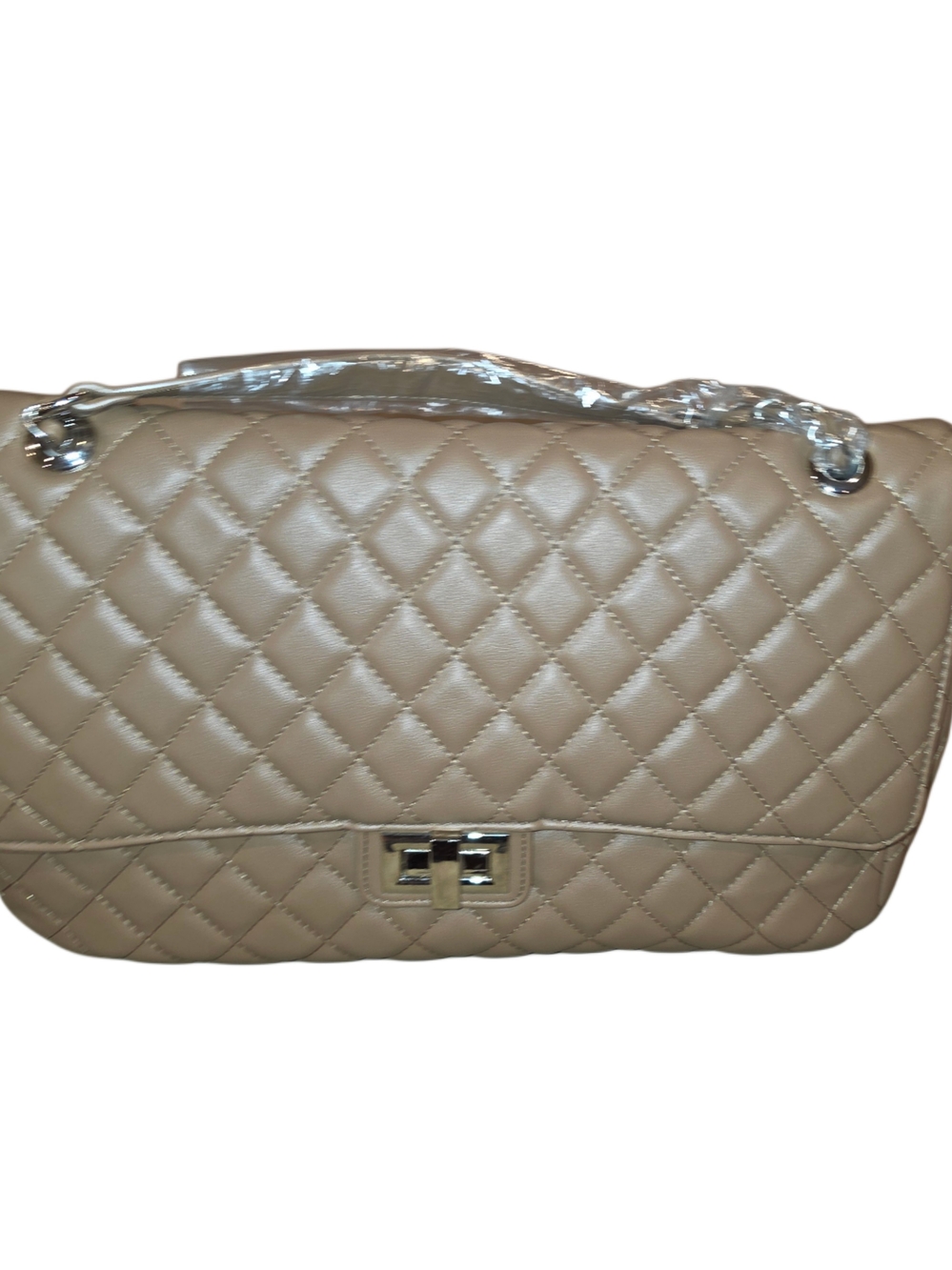 Brand New - Extra Large Dark Tan Messenger Bag with Chain Strap
